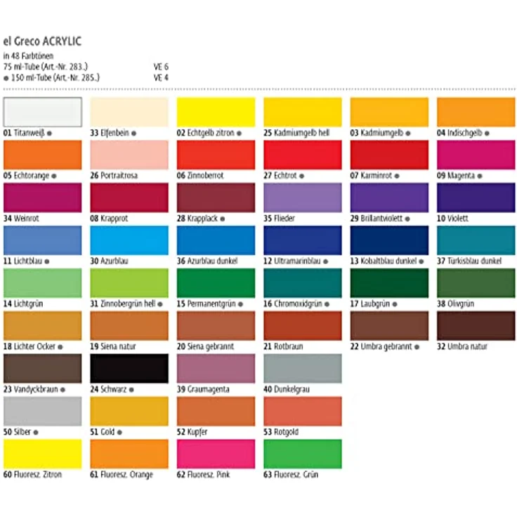 KREUL El Greco Acrylic 75 ml Tube, hochpigmentierte, glänzende Acrylfarbe in fluoreszierend orange für pastose Malerei – Bild 2