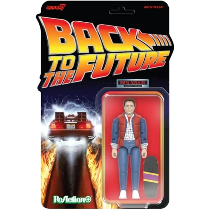 Super7 Zurück in die Zukunft ReAction+ Actionfigur Wave 01 Marty McFly '85, Retro-Style mit 12 Gelenkpunkten – Bild 1