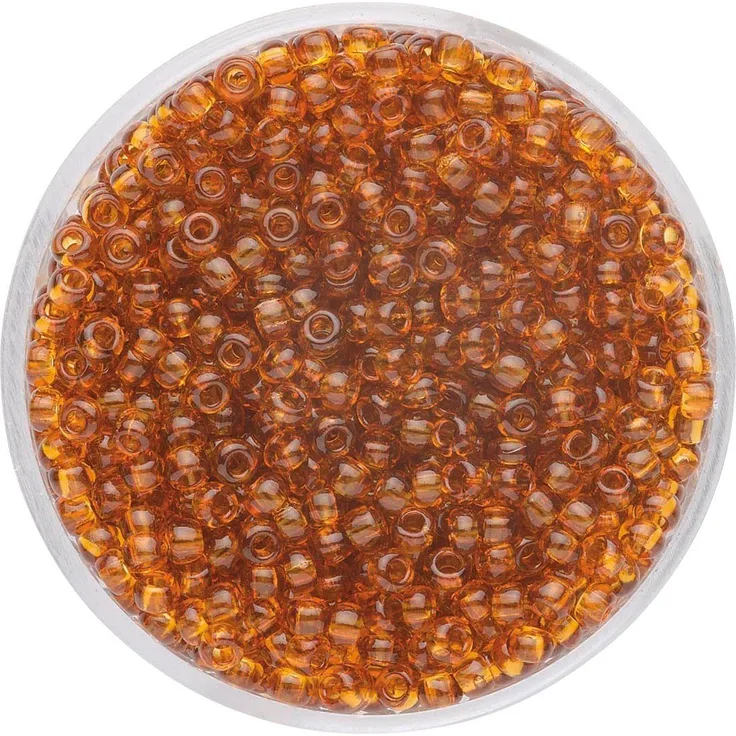 Glorex Bastelperlen Glorex Rocailles 2,6 mm transparent 17 g, hellbraun