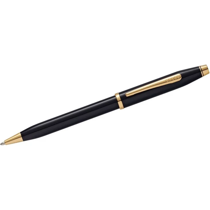 OTTO Füllfederhalter Drehkugelschreiber Century II Schwarz-Lack 23 Kt. gold Geschenkbox, Metallstift mit goldplattiertem Clip