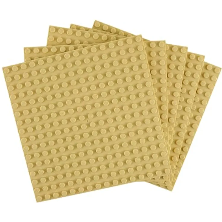 Stein-Experte Lego® 16x16 Bauplatten, hellbeige, 4 Stück – Beidseitig bebaubar, Original LEGO Qualität, ideal für Architektur und kreative Designs