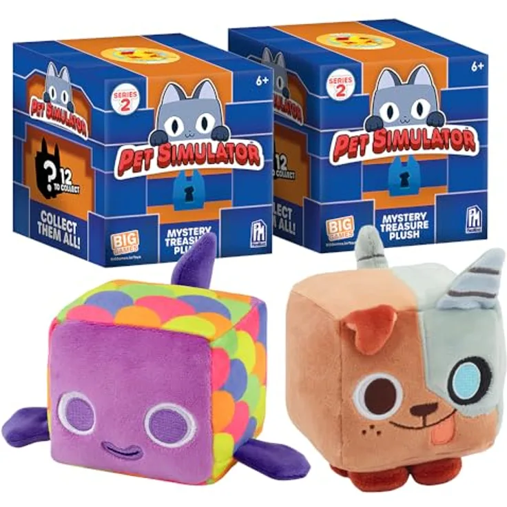 Pet Simulator - Core Plush In Treasure Chest - Wave 2, Plüsch Haustier mit DLC-Code, über 20 verschiedene Tiere, Marke Pet Simulator