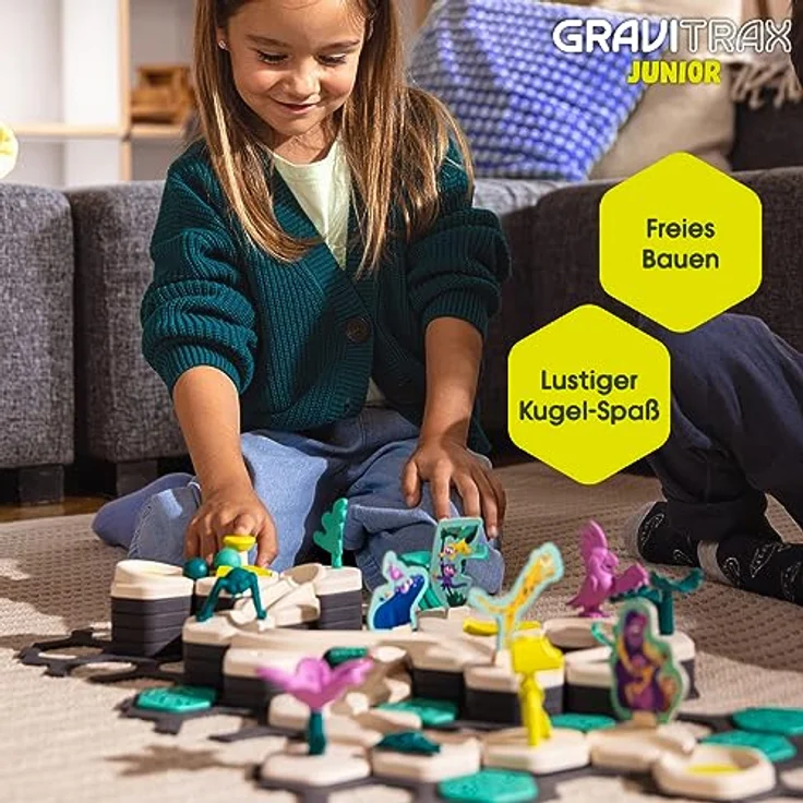 Ravensburger GraviTrax Junior Starter-Set XXL - Erweiterbare Kugelbahn für Kinder, Murmelbahn überwiegend aus nachwachsenden Rohstoffen mit, Lernspielzeug und Konstruktionsspielzeug ab 3 Jahren – Bild 4