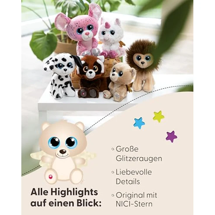 NICI Kuscheltier GLUBSCHIS Bär Glowy Bombo 15cm braun - Weiches Plüsch, Glücksbringer für Kinder & Erwachsene, tolle Geschenkidee – Bild 4