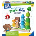 Ravensburger ministeps 4580 Butz' bärenstarkes Stapelspiel, Stapelbrett aus Holz mit Türmchen von 1-5 Teilen, Baby-Spielzeug ab 1 Jahr