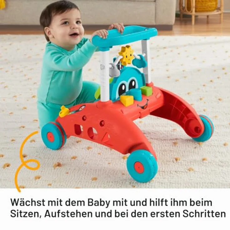Fisher-Price 2-Seiten Auto-Lauflernwagen, interaktives Spiel-Center mit über 50 Liedern, mehrsprachig: Englisch, Italienisch, Portugiesisch, Spanisch, HJP46 – Bild 5