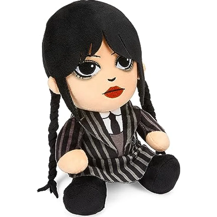 NECA Wednesday Plüschfigur Phunny 20 cm, schwarz/grau, aus Polyester mit Hangtag, bedruckt/bestickt – Bild 6