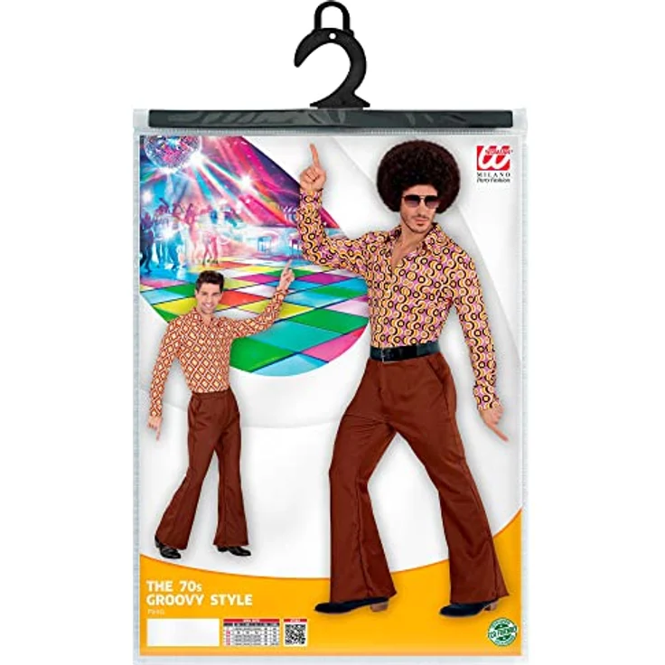 Widmann Groovy Herrenhose XL, 70er Jahre Style in braun, mit elastischem Bund und Seitentaschen – Bild 5