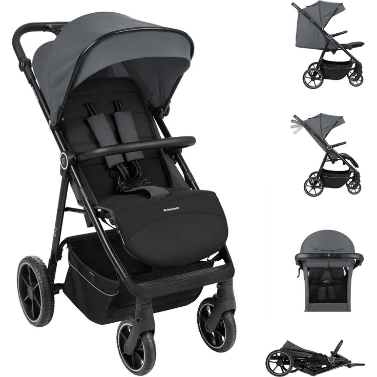 Kikkaboo Kinder-Buggy Kinderwagen Lucy Gurt, Rückenlehne verstellbar, Federung, Hinterradbremse, blau