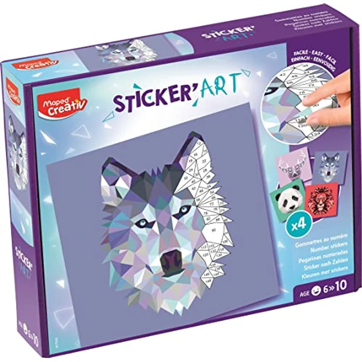 Maped Creativ Sticker'Art Aufkleber mit Zahlen, 400 Aufkleber zum Erstellen von Bildern von Tieren aus Origami – kreative Aktivität, Denken und Konzentration – ab 6 Jahren – Bild 1