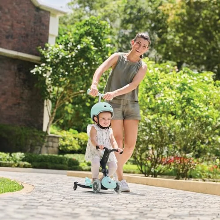Globber Go Up Active 360 Grad Evolutionärer Roller mit Sitz, Beleuchtung & Lichtern für Kleinkinder ab 15 Monaten, Pastellrosa – Bild 8