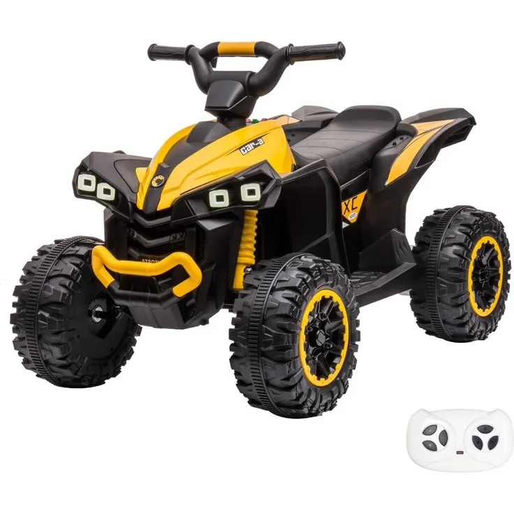 Kijana Elektro Kinderquad XC-Sport - 12V - 2 bis 5 Jahre - RC - Gelb, MP3-Player, Soft-Start-Funktion, Stoßdämpfer