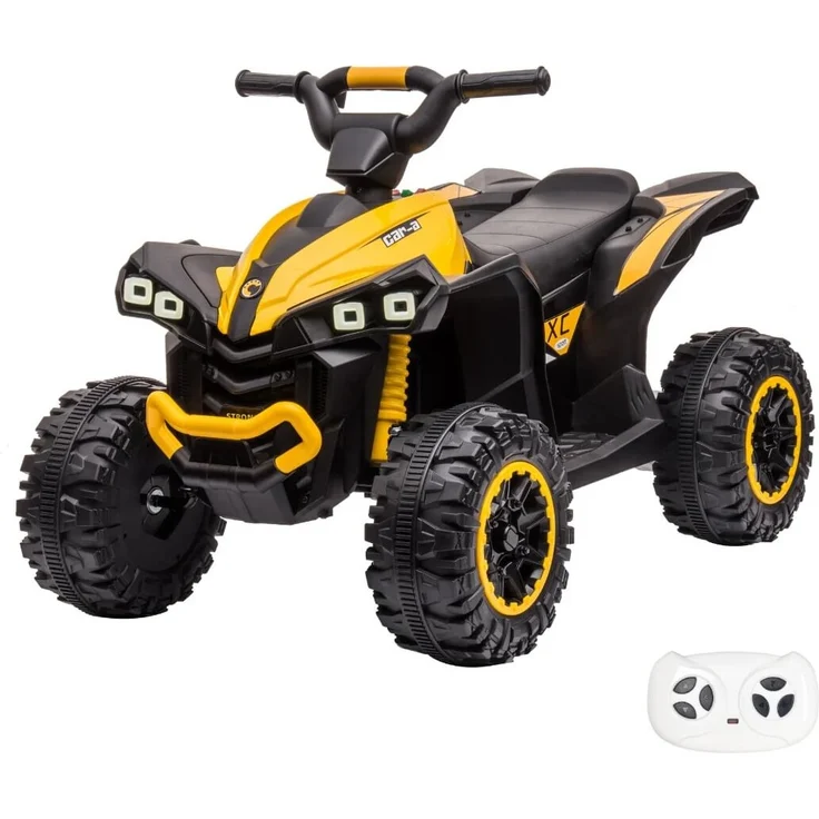 Kijana Elektro Kinderquad XC-Sport - 12V - 2 bis 5 Jahre - RC - Gelb, MP3-Player, Soft-Start-Funktion, Stoßdämpfer