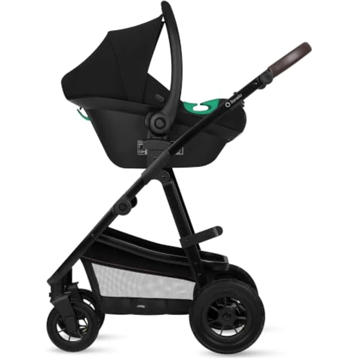 Lionelo Amber LO-AMBER 3IN1 Kombikinderwagen, Set mit Babywanne, Autositz, Moskitonetz und Regenschutz, Green Forest – Bild 4