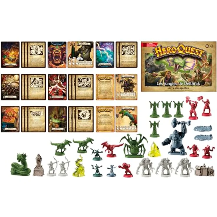 Hasbro HeroQuest: Die Dschungel von Delthrak, Brettspiel-Erweiterung für 2-5 Spieler, ab 14 Jahren, 16 Quests und 29 detailreiche Figuren – Bild 3