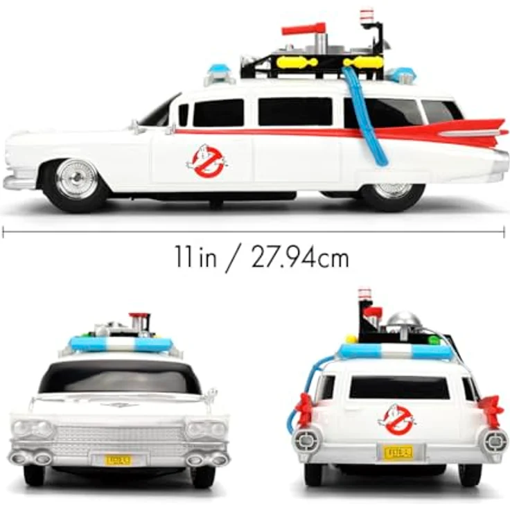 Jada Ghostbusters RC Ecto-1 1:16, detailgetreues Modellauto mit 2-Kanal-Funksystem, 2,4 GHz, USB-Ladefunktion, mehrfarbig – Bild 3