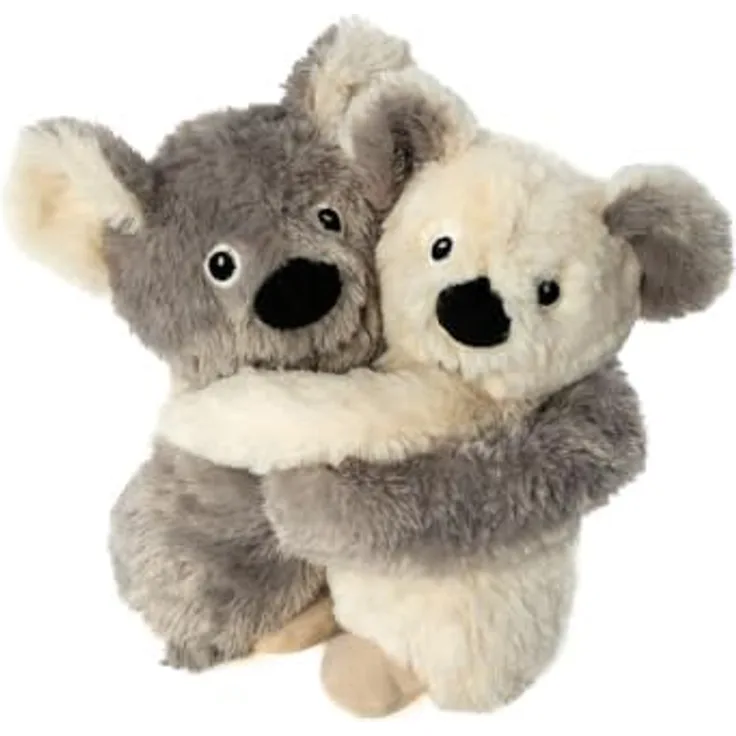 Habibi Premium Wärmekissen/Stofftier 1960 Hugys Koala Papa (grau) + Kind (creme), Kuschelfreunde 2er Set mit herausnehmbarer Hirsefüllung