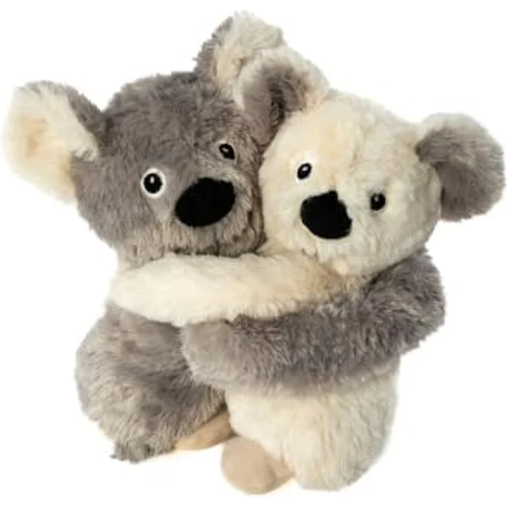 Habibi Premium Wärmekissen/Stofftier 1960 Hugys Koala Papa (grau) + Kind (creme), Kuschelfreunde 2er Set mit herausnehmbarer Hirsefüllung – Bild 1