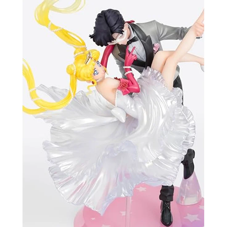Bandai Tamashii Nations Sailor Moon FiguartsZERO Chouette PVC Statue Usagi & Tuxedo Mask, Moonlight Glow Edition, 24 cm, detailreich mit Base – Bild 4