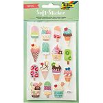 folia 19301 - Soft - Sticker Tropical, hochwertige Sticker aus Schaumstoff mit Heißfolienveredelung, 28 Sticker sortiert, ideal zum Verzieren von Grußkarten, Bastelarbeiten und Scrapbooking