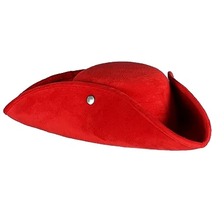 Thetru Piraten Dreispitz Top Colour 60 cm | Rot - Seeräuber Hut Erwachsene
