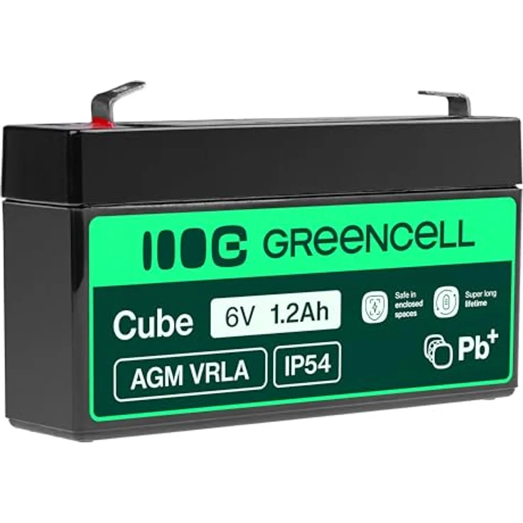 Green Cell® AGM 6V 1.2Ah Bleiakku, wartungsfreie VRLA Batterie für Elektro-Spielzeuge, Alarmsysteme und Medizintechnik, zyklenfest und vibrationsresistent – Bild 1