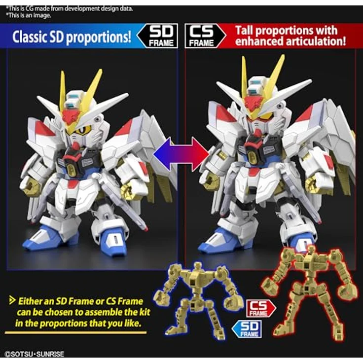Bandai Hobby - Mobile Suit Gundam Seed Freedom - #21 Mighty Strike Freedom Gundam SDCS Modellbausatz mit goldenen Akzenten, wechselbaren Augen und Anti-Schiffsschwert – Bild 4