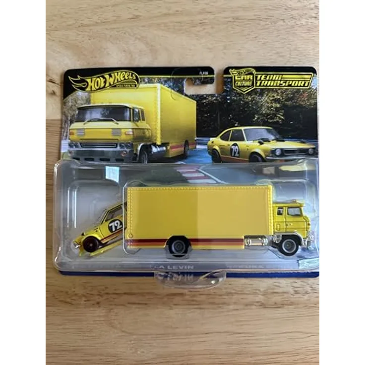 Hot Wheels Premium Car Culture Team Transport - 1972 Toyota Corolla Levin (Sakura Sprinter) / Spielzeug mit detaillierter Lackierung und Sammlerwert