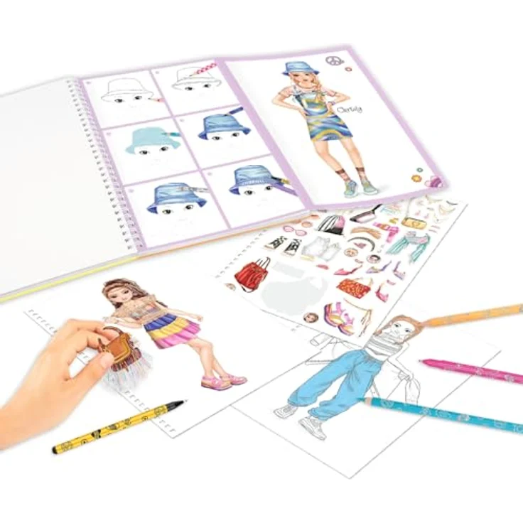 Depesche TOPModel Malbuch mit Stiften Set, kreatives Zeichenset für Mädchen im stylischen Design – Bild 5