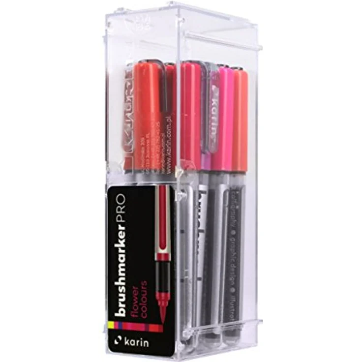 Karin Brushmarker PRO 12 Flower Colours Set, wasserbasierte Malfarben mit weicher Spitze zum Malen und Handlettern – Bild 4