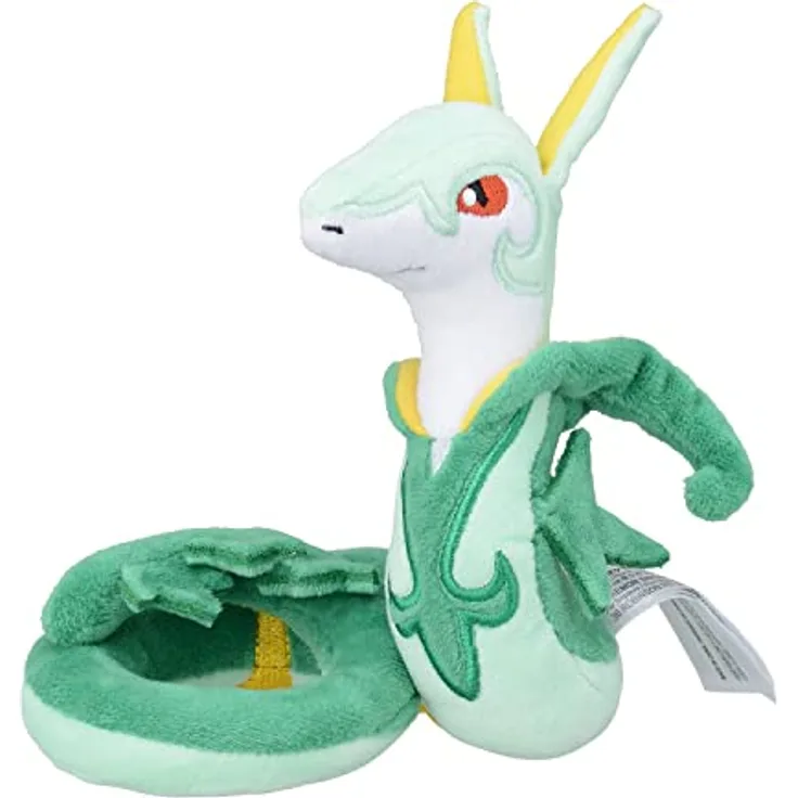 Tinisu Pokemon Serpiroyal Kuscheltier - 16 cm Plüschtier Serperior mit Stickerei und präzisen Details, grün