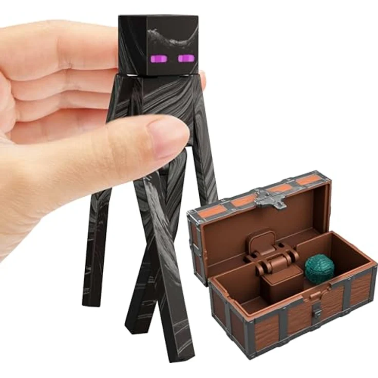 Mattel Minecraft Actionfigur & Zubehör Spielzeug-Set, Enderman, bewegliches Sammelstück, 8,3 cm Maßstab, inspiriert von Minecraft-Film – Bild 5