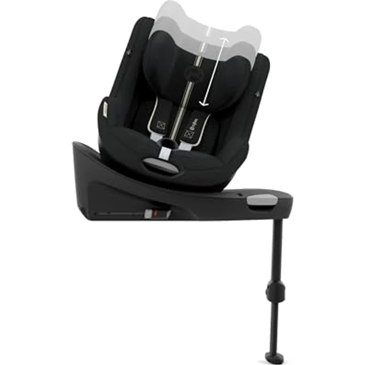 Cybex Sirona G I-Size Plus, Reboard Kindersitz für Kinder ab 61 cm bis 105 cm, Moon Black – Bild 8