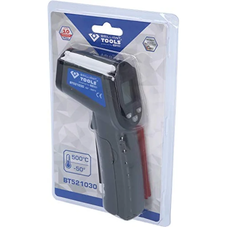 Brilliant Tools Infrarot-Thermometer BT521030, Temperaturbereich -50° bis 500°C, berührungslos mit Laser, inkl. 2 x AAA Batterien – Bild 14