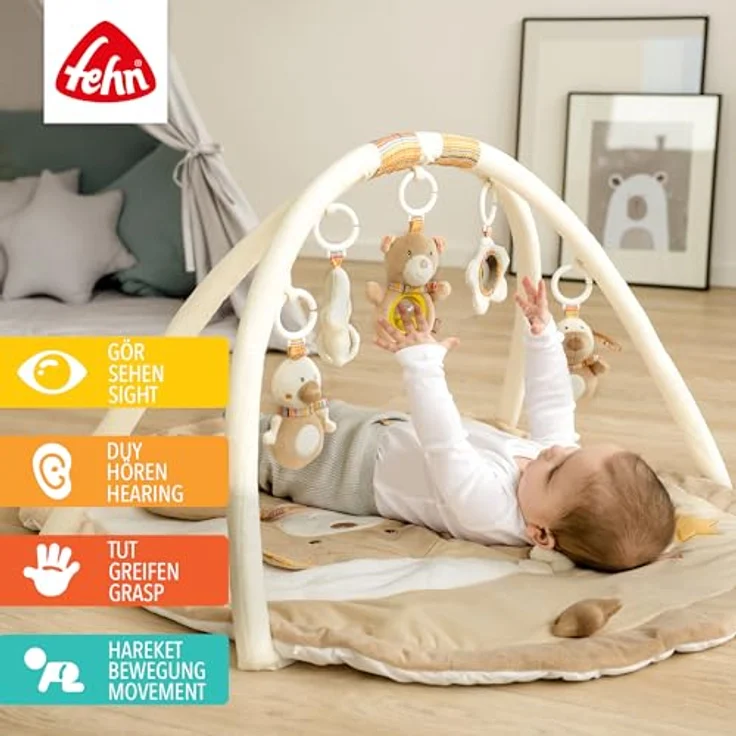 Fehn Spielbogen Rainbow, 3-D-Activity-Decke, mit Krabbeldecke, von Fehn – Bild 2