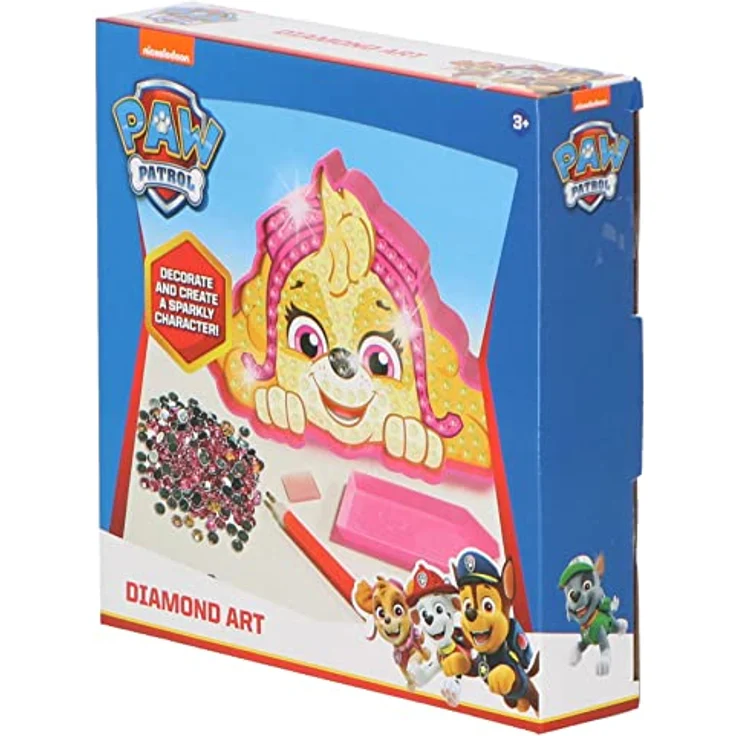Sambro Paw Patrol Diamond Art Skye Kreativ Set, enthaltene Figur, Applikatorstift, bunte Steine und Anleitung, nicht für Kinder unter 3 Jahren geeignet – Bild 2