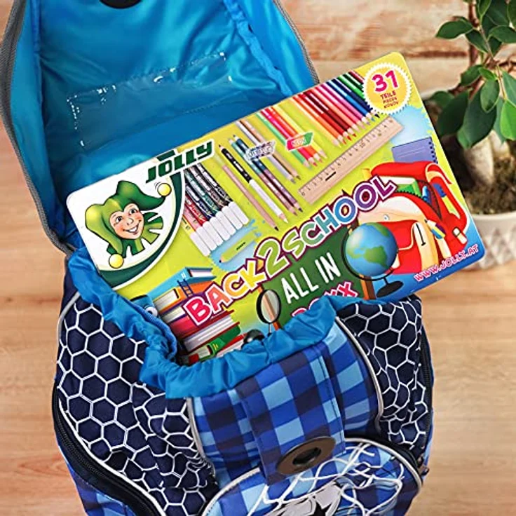 JOLLY Back to School Box | Schulstarterset mit 31 Teilen | inkl. Buntstifte, Fasermaler, Graphitstifte, Lineal & Radiergummi – Bild 5