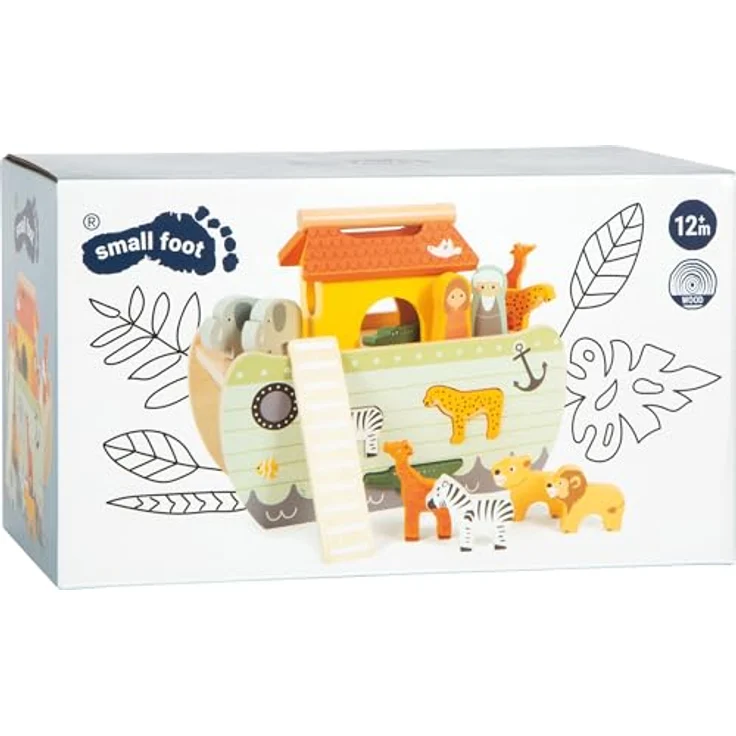 Small Foot Steckspielzeug Steckspiel Arche Noah Safari, 2-in-1 Holzspiel mit 15 Figuren und motorischen Lernmöglichkeiten – Bild 14