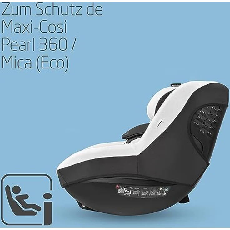 Maxi-Cosi Sommerbezug aus Biobaumwolle für den Pearl 360 und Mica (Eco), Kindersitzbezug, atmungsaktiv, feuchtigkeitsabsorbierend, maschinenwaschbar, nachhaltige Baumwolle, Naturweiß – Bild 2