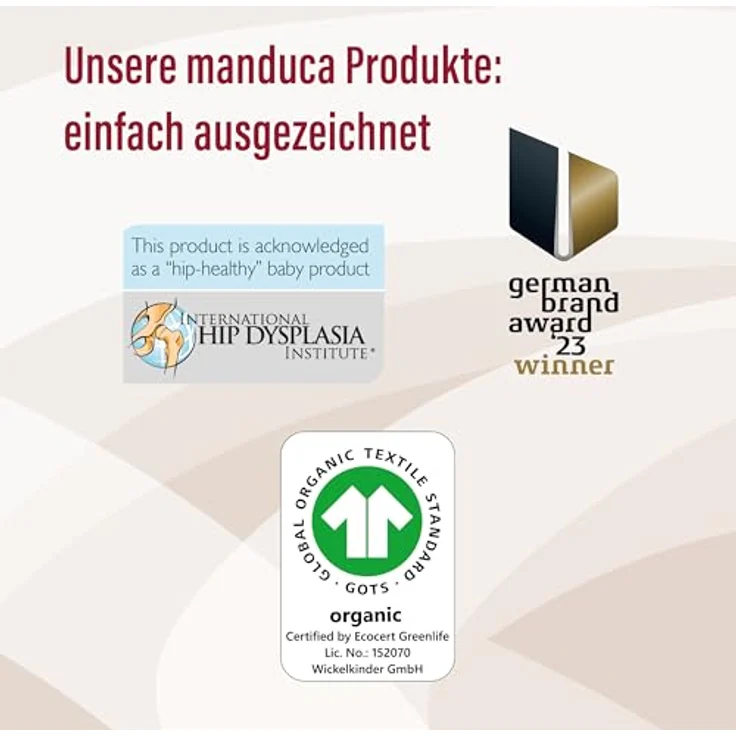 manduca Sling, elastisches Babytragetuch aus 100% Bio-Baumwolle für Neugeborene ab 3,5 kg bis 15 kg, Einheitsgröße, Farbe: Vanilla – Bild 5