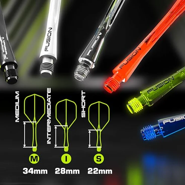 WINMAU Darts Fusion Integrated Flight & Shaft System, No.2 Shape & Design, Gelb, Medium Länge, verbesserte Flugstabilität und außergewöhnliche Haltbarkeit – Bild 3