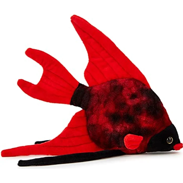 Zappi Co Tropischer Fisch Plüschtier (20-22CM), weich gefüllt, schwarz/rot, ideal zum Kuscheln und Spielen, Safari-Tiere Kollektion für Kinder – Bild 1