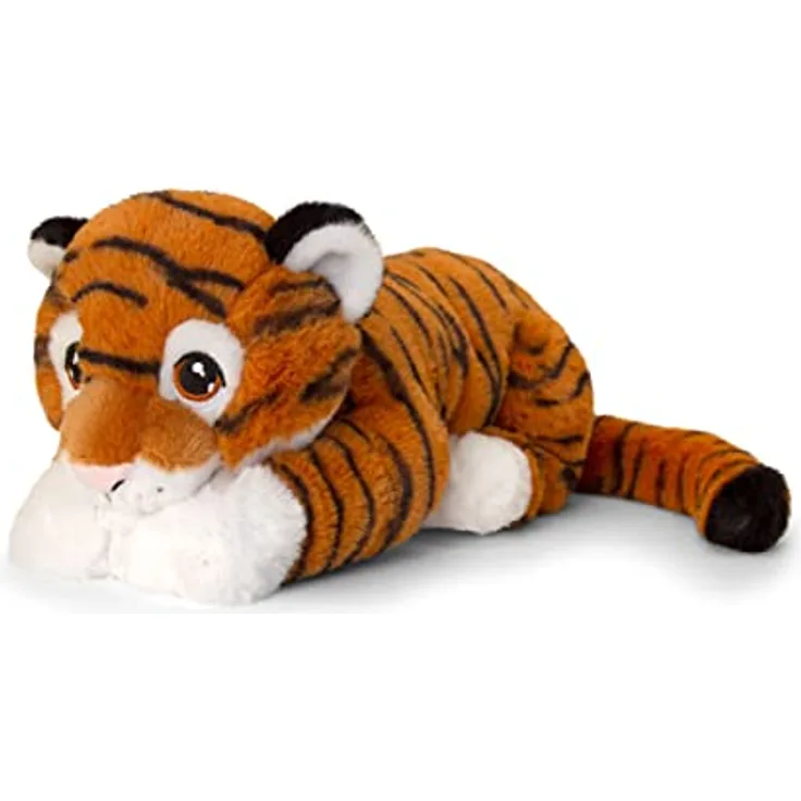 Keel Toys SE6101, liegender Tiger Plüsch, 35 cm, braun, geeignet für Kinder von 3-12 Jahren