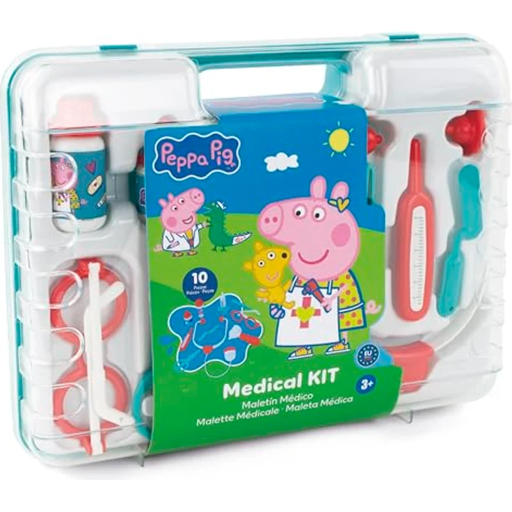 Chicos 87020 Pig Peppa Wutz Medizinischer Spielzeugkoffer Imitation Set für Kinder Inklusive 10 Zubehörteilen +3 Jahre – Bild 2