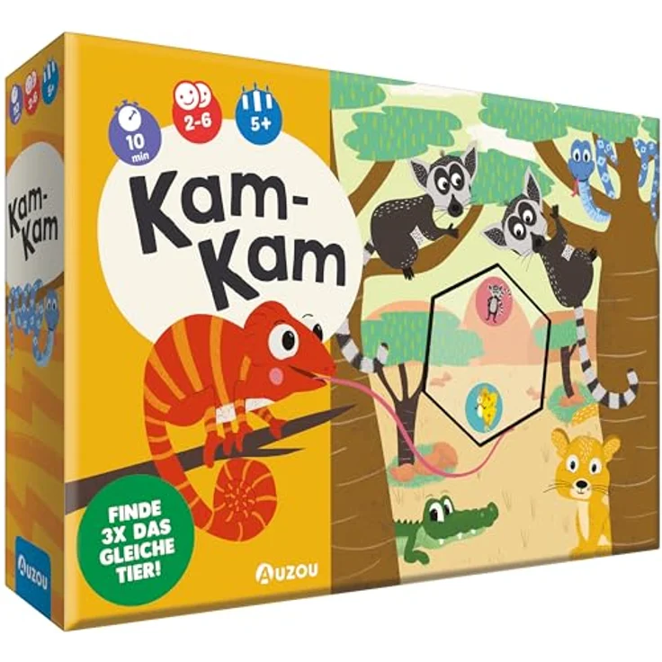 Huch & Friends AUZOU Kam-Kam, Zauberhaftes Brettspiel für Kinder mit Tieren aus Madagaskar – Bild 1