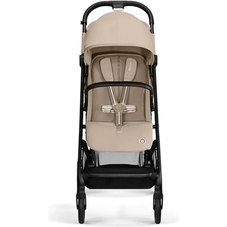 Cybex Gold Kinderwagen Beezy mit One-Pull Harness, Ab Geburt bis ca. 4 Jahre (max. 22 kg), Kompakt und ergonomisch, Almond Beige (Beige mit schwarzem Rahmen) – Bild 2
