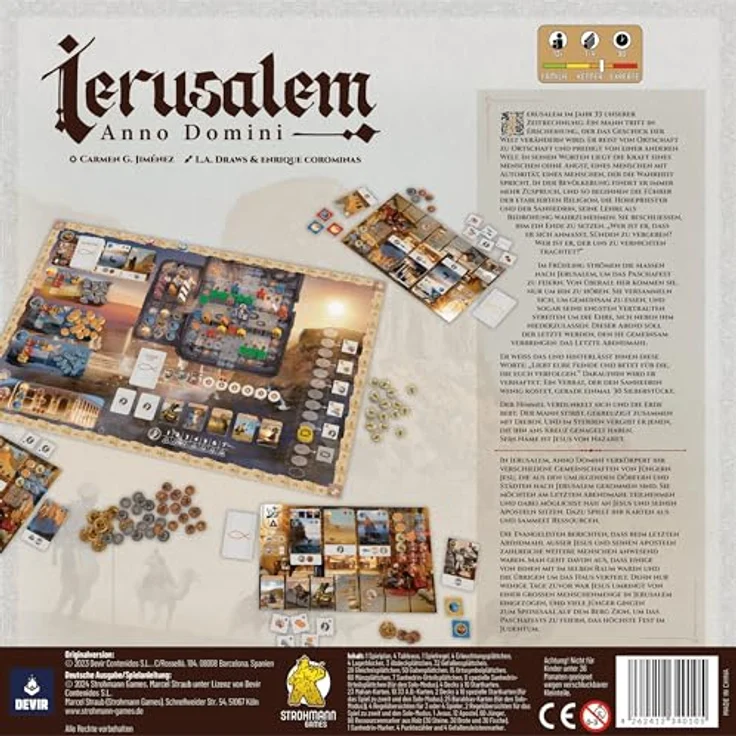 Strohmann Games Ierusalem: Anno Domini, Brettspiel über das letzte Abendmahl mit strategischem Kartenspiel-Elementen – Bild 3