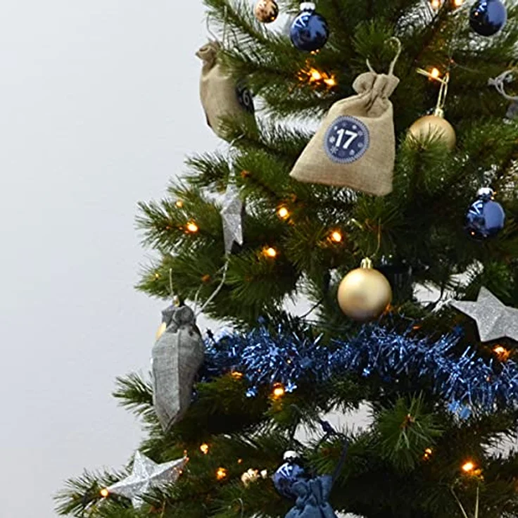 DuneDesign PERFEKT FÜR 2023: DIY Adventskalender zum Befüllen - 24 Adventskalender Säckchen Stoff mit Girlande und Sticker-Set - Weihnachtskalender zum Selber Befüllen Adventstüten zum Befüllen Kinder – Bild 5