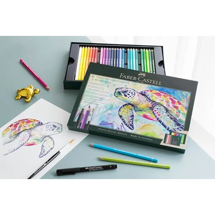 Faber-Castell Geschenkset Albrecht Dürer & Pitt Artist Pen, 46-teilig, Aquarellstifte und Tuschestifte für Einsteiger und Profis – Bild 3
