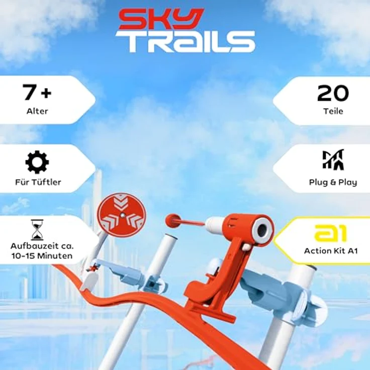 Sky Trails Track Blaster, Konstruktionsspielzeug für rasante Strecken mit Abschuss-Mechanismus, kompatibel mit Starter Kit 71969, für Kinder ab 4 Jahren – Bild 2